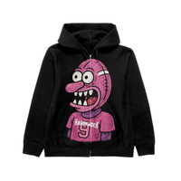 "Pink Knock" - Black Zip Up Hoodie